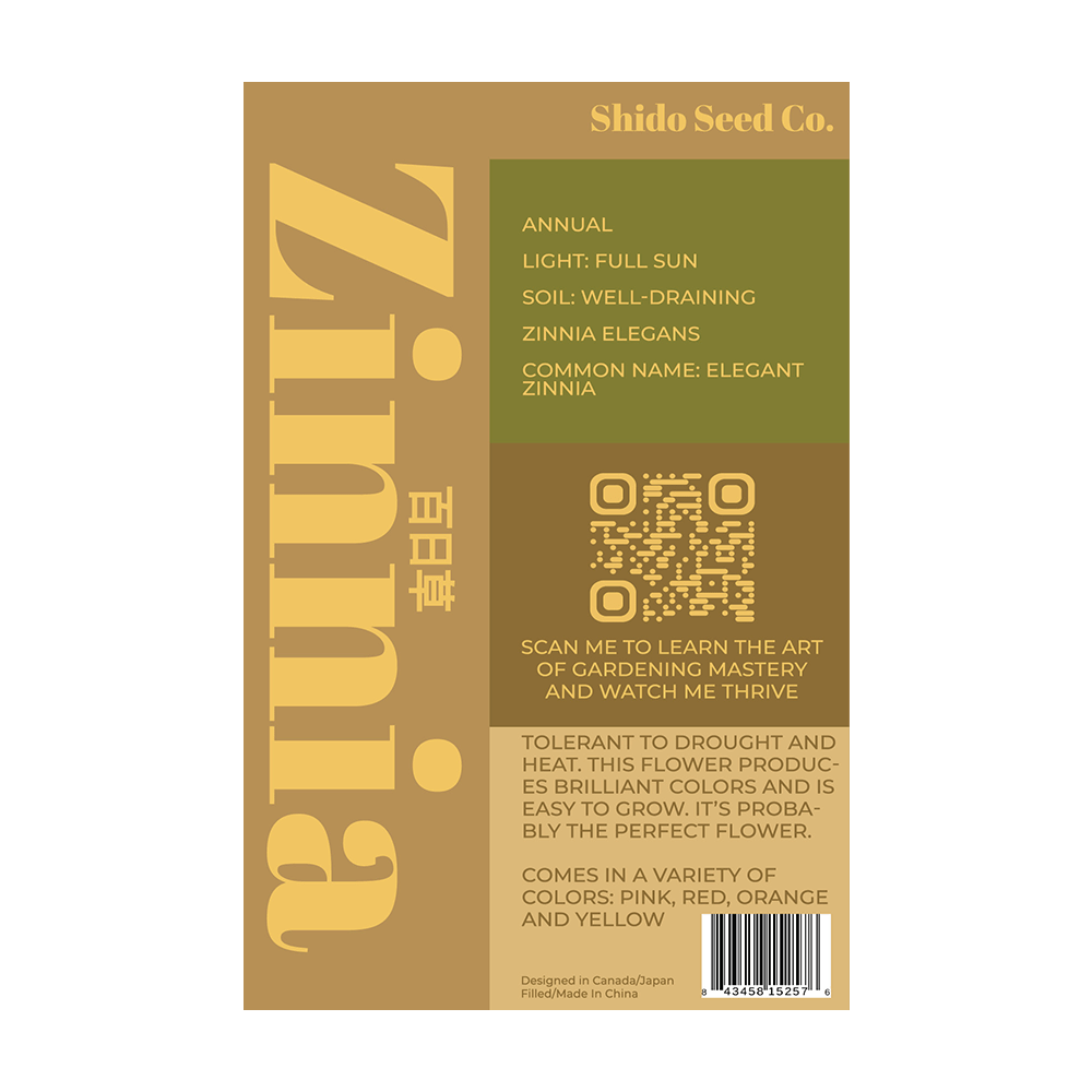 Zinnia Flower Seeds Packet - Chive UK Wholesale