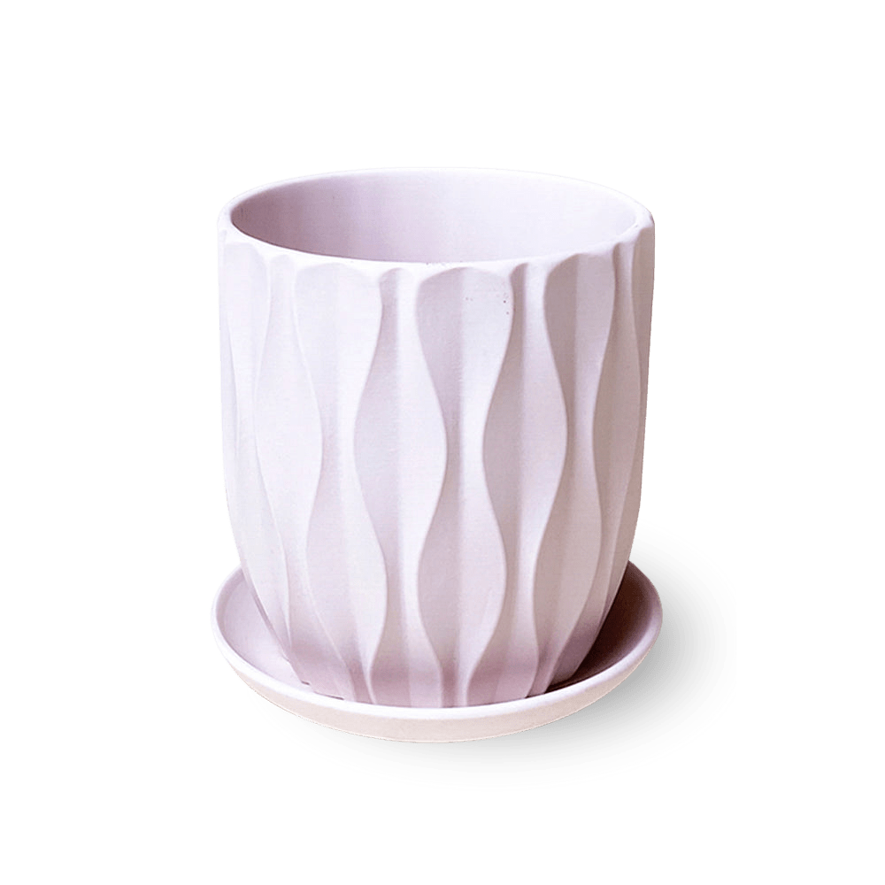 Virago 3.5" Porcelain Pot With Drainage Hole And Saucer - Chive UK Wholesale