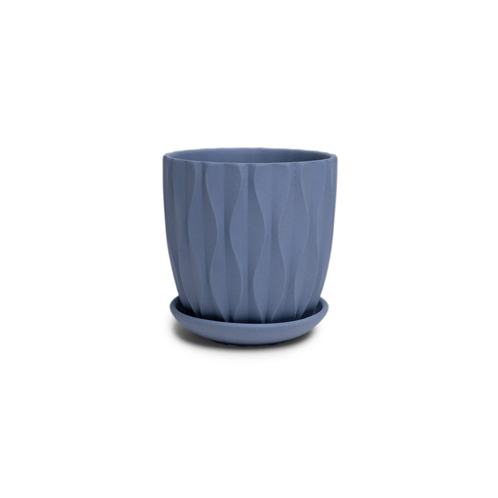 Virago 3.5" Porcelain Pot With Drainage Hole And Saucer - Chive UK Wholesale