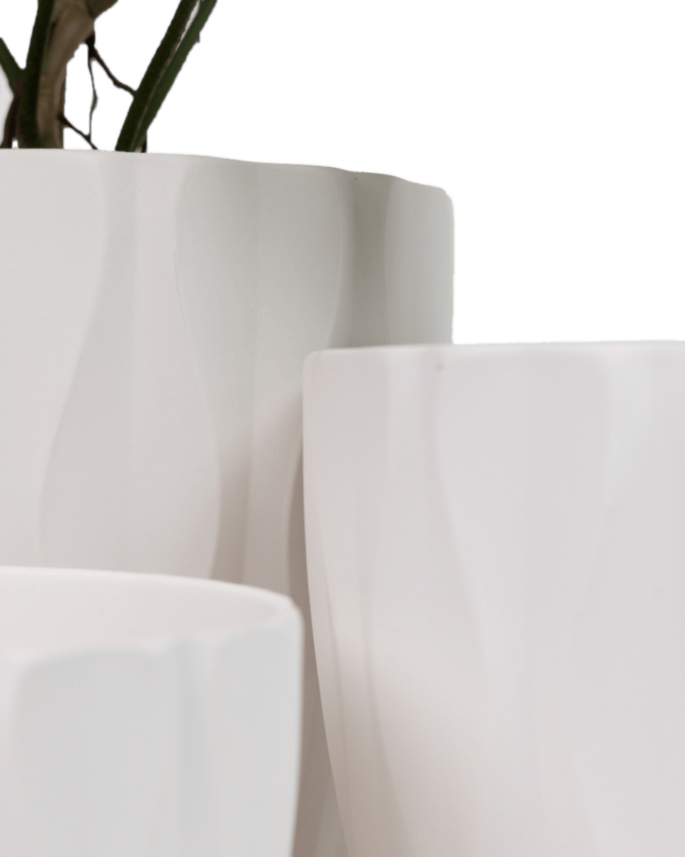 Virago 5" Porcelain Pot With Drainage Hole And Saucer - Chive UK Wholesale