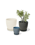 Virago Porcelain Pot With Drainage Hole And Saucer Kits - Chive UK Wholesale