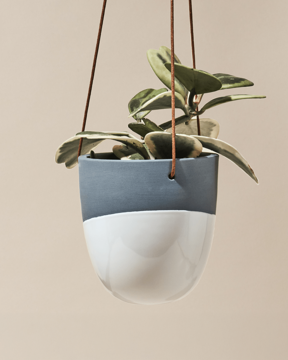 Bobbin Porcelain Modern Hanging Indoor Plant Pot - Chive UK Wholesale